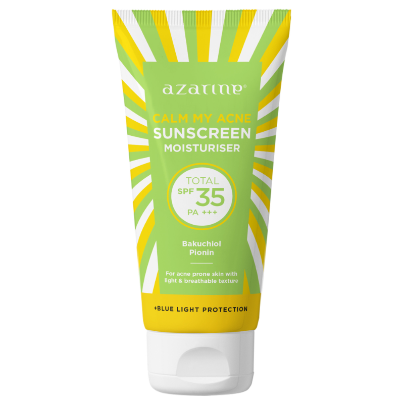 Azarine Calm My Acne Sunscreen Moisturiser SPF35 PA+++ 40ml | Tabir Surya Wajah Kulit Berminyak Berjerawat Acne Prone Calming